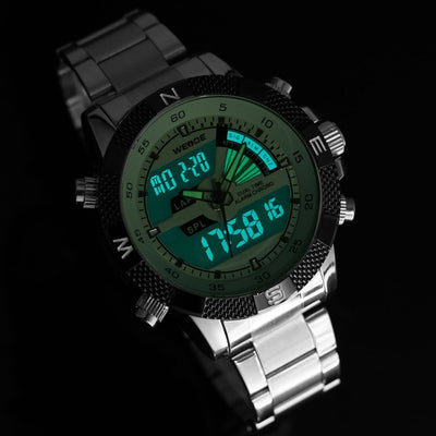 Multi-function LCD alarm clock luminous quartz watch waterproof watch